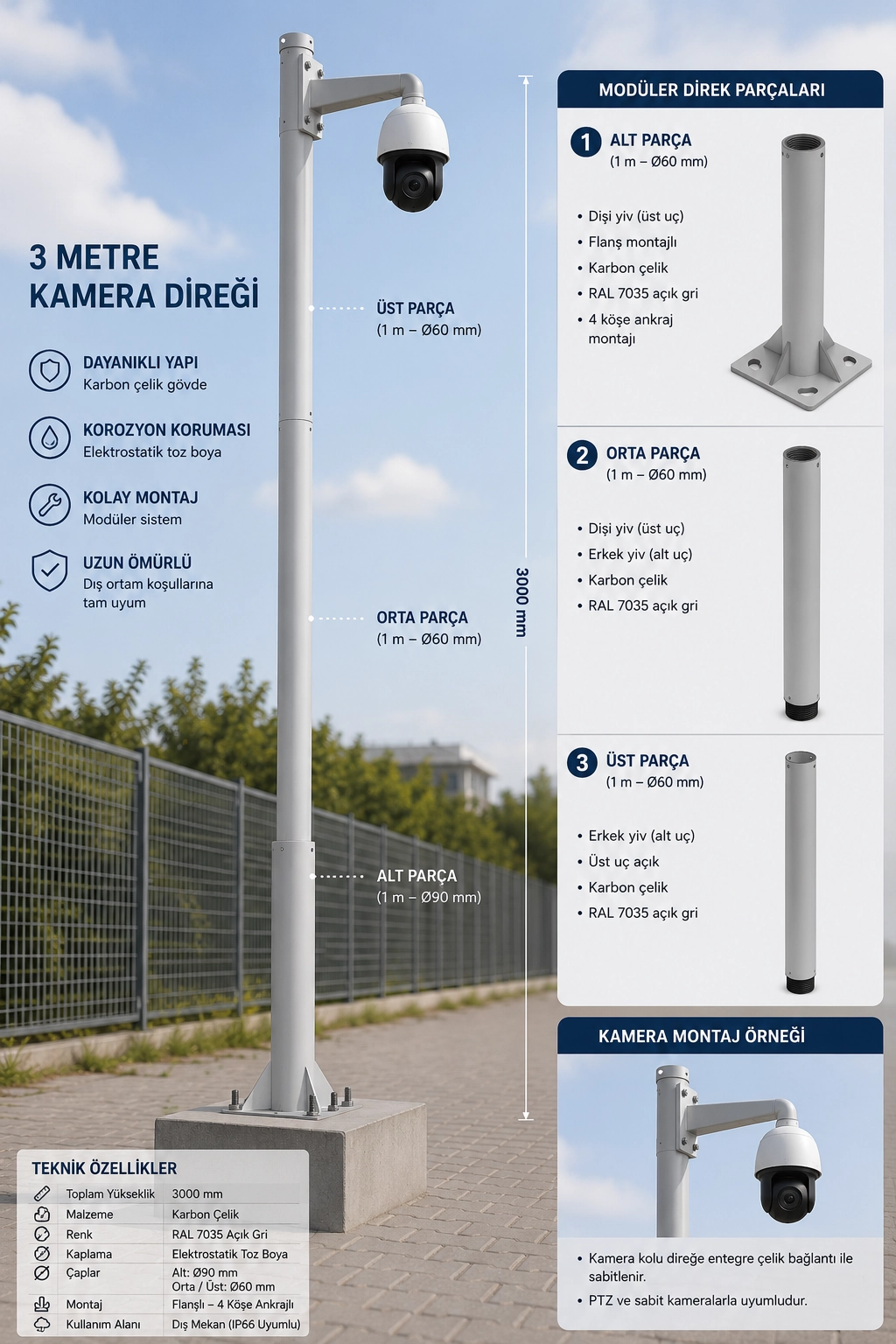 Ø 90 mm Alt Direk - 1 metre