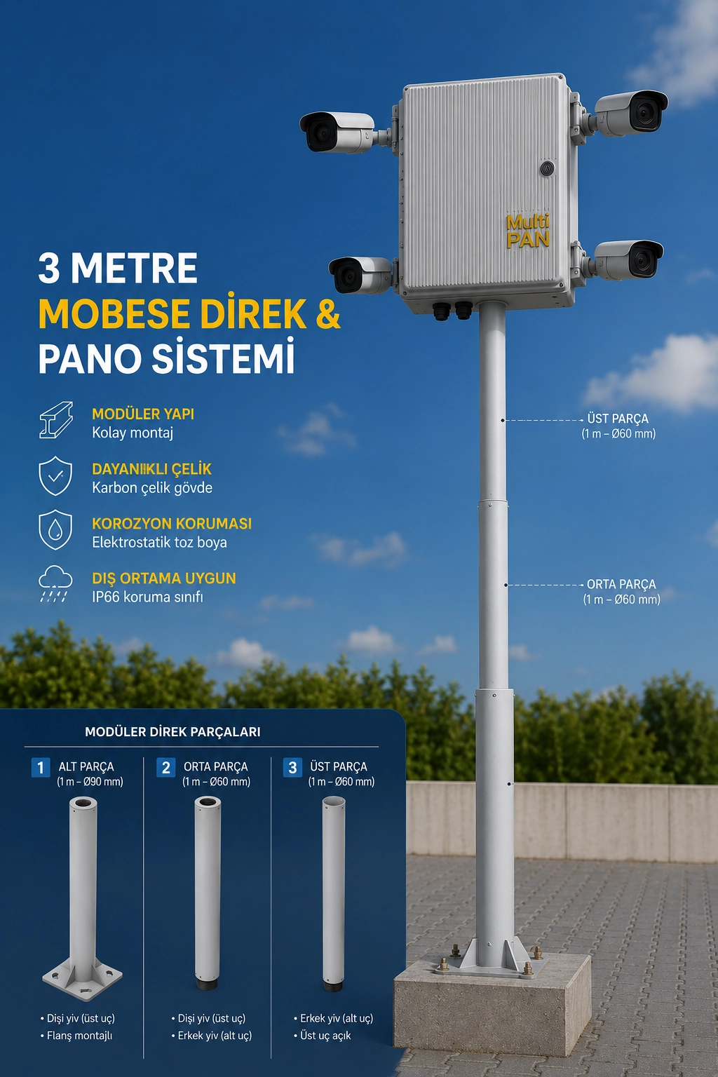 Ø 90 mm Alt Direk - 1 metre