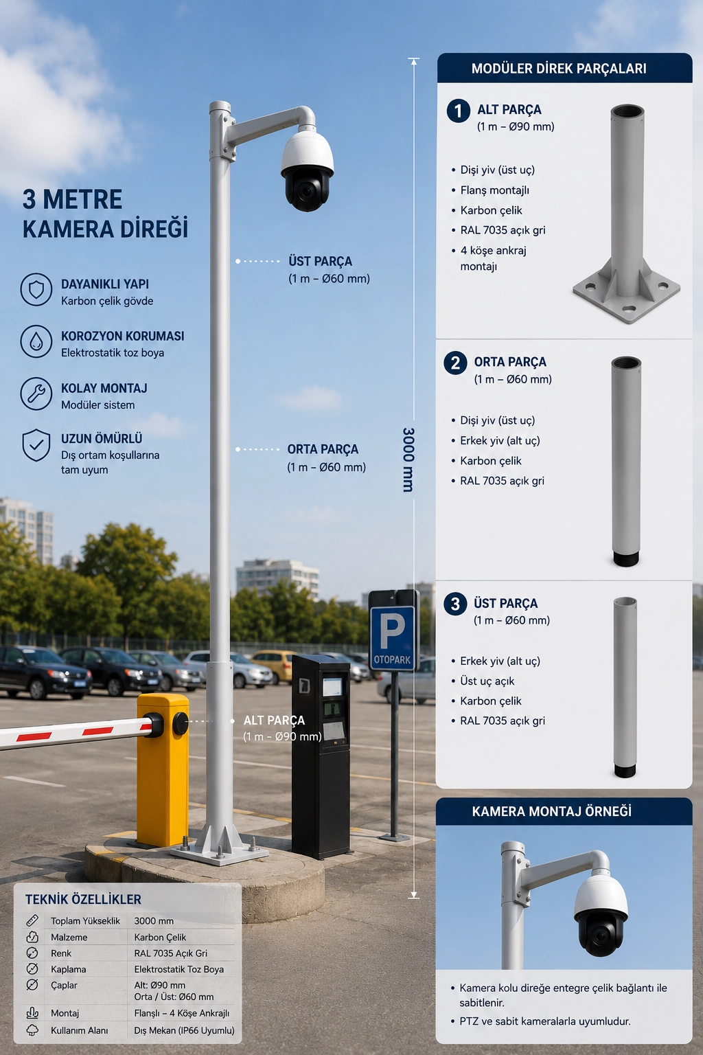Ø 90 mm Alt Direk - 1 metre
