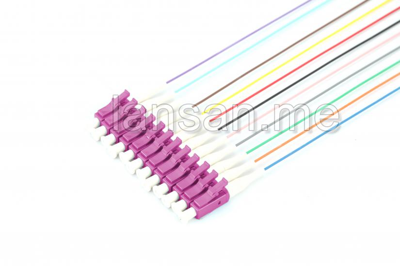 Pigtail Multimode , OM4 , LC type, Colored (12 pcs)