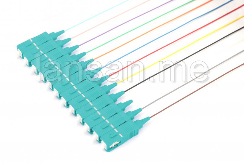 Pigtail Multimode , OM3 , SC type, Colored (12 pcs)