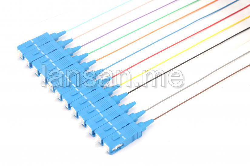 Pigtail Singlemode , OS2 , SC type, Colored (12 pcs)