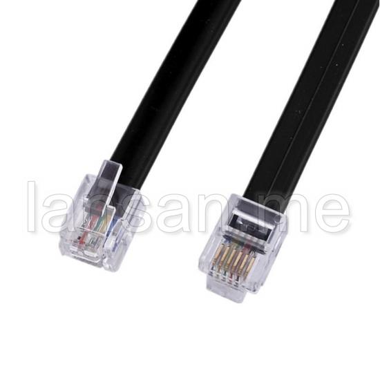 CAT3 Flat Patch Cord Siyah 0.25M