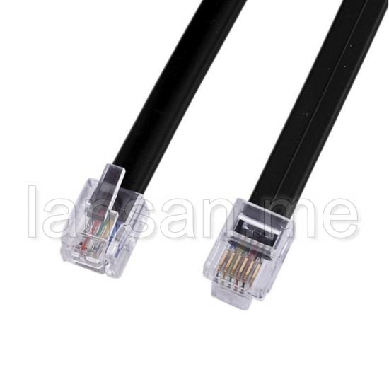 CAT3 Flat Patch Cord Siyah 3M