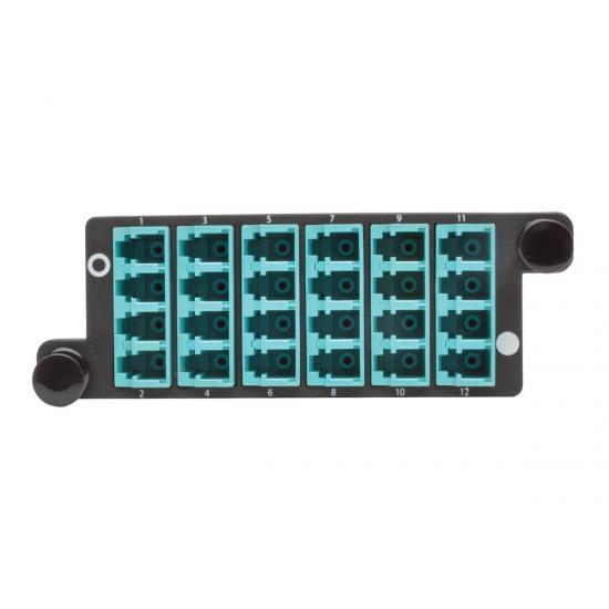 40/100Gb Breakout Cassette, 40Gb to 4 x 10Gb, 100Gb to 4 x 25Gb (x3) 8-Fiber OM4 MTP/MPO (Male with Pins) to (x12) LC Duplex, Type-B Polarity